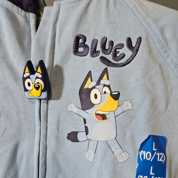 Bluey Girls Large 10/12 Character Hooded Jacket Light Blue - Picture 2 of 7